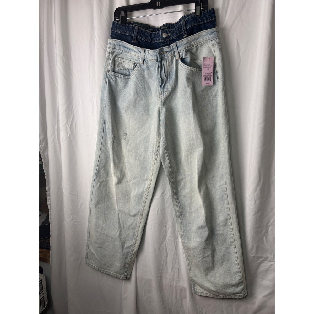 Wild Fable Double Waistband 90s Relaxed Straight Jeans Light Wash 12/31